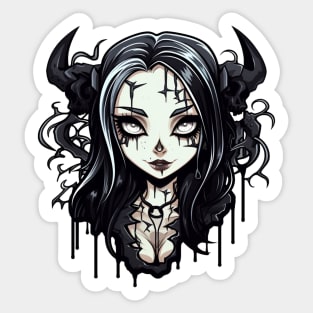 Goth Waifu Cat Girl Demon Sticker